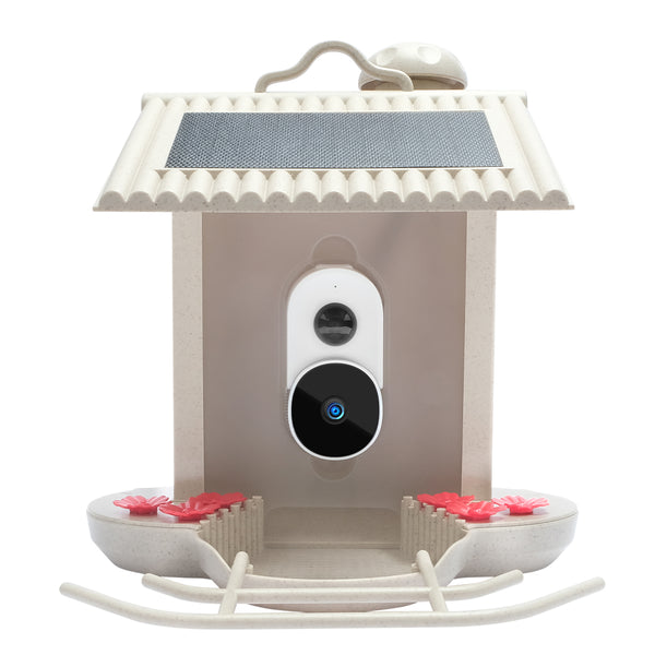 Хранилка за птици с камера и AI разпознаване на птици за градината - С вградена соларна клетка