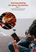 Termómetro para cocinar y freír - WIFI con APP para freír - El repetidor garantiza una gran distancia entre el teléfono móvil - Horno, grill o sartén.