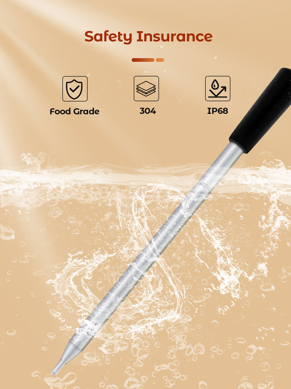 Termómetro para cocinar y freír - WIFI con APP para freír - El repetidor garantiza una gran distancia entre el teléfono móvil - Horno, grill o sartén.