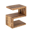 Bijzettafel hout - S vorm - Salontafel Sissi - Bloemenzuil - Mangohout