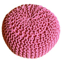 Puff Ø 55 cm stickad pall puff golvkudde grovstickad look extra hög höjd 37 cm