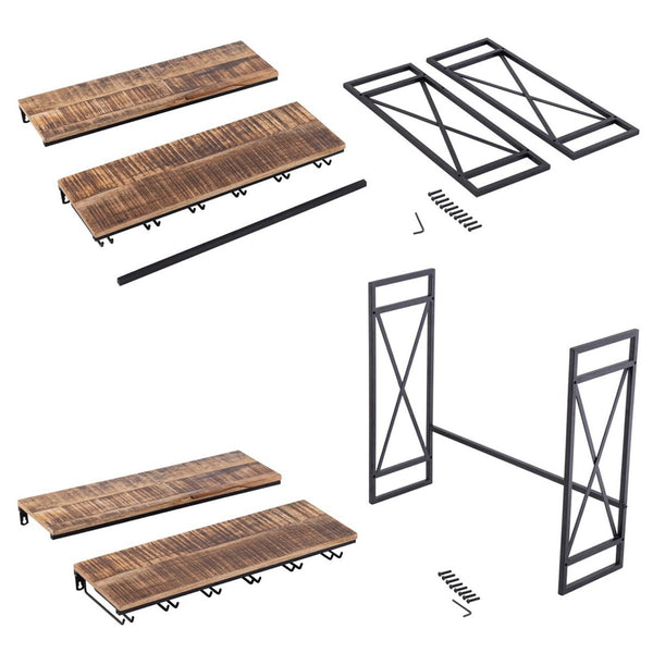 Weinregal/Hausbar aus Holz – Flaschenregal Rio aus Mangoholz mit Metallrahmen