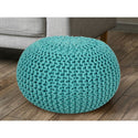 Puff Ø 55 cm stickad pall puff golvkudde grovstickad look extra hög höjd 37 cm