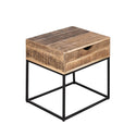 Nachtkastje houten nachtkastje - Nachtkastje merk Maya - Bijzettafel met metalen frame