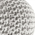 Пуф с диаметър 55 см (сив) - Плетена възглавница за табуретка/под - Груба плетка изглежда изключително висока височина 37 см