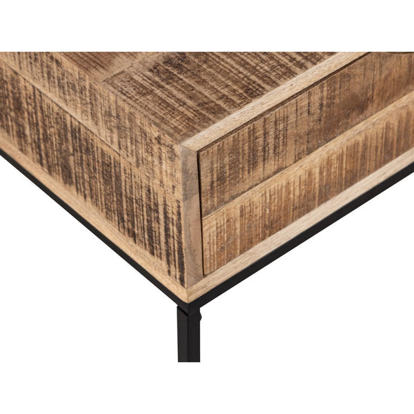 Nachtkastje houten nachtkastje - Nachtkastje merk Maya - Bijzettafel met metalen frame