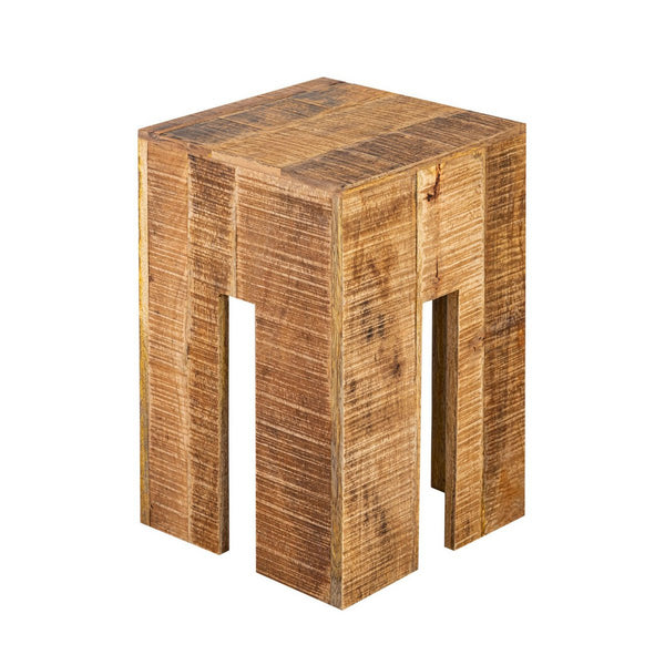 Quadratischer Hocker 28 x 45 x 28 cm, Blumensäulenhocker, Blumenhocker, Beistelltisch, Mangoholz