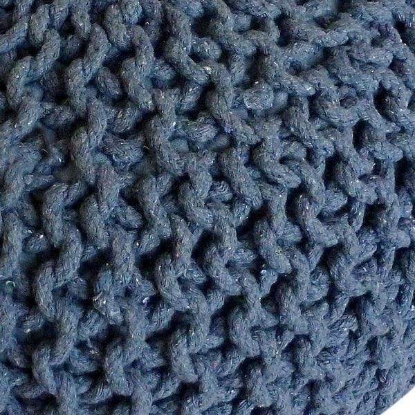 Pouf läbimõõduga 55 cm (sinine hall) - kootud taburet/põrandapadi - jäme kudum näeb välja eriti kõrge kõrgus 37 cm