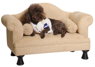 Suņu dīvāns ar 2 roku balstiem - bēšs - suņu grozs