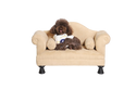 Sofa za pse s 2 naslona za ruke - bež - košara za pse