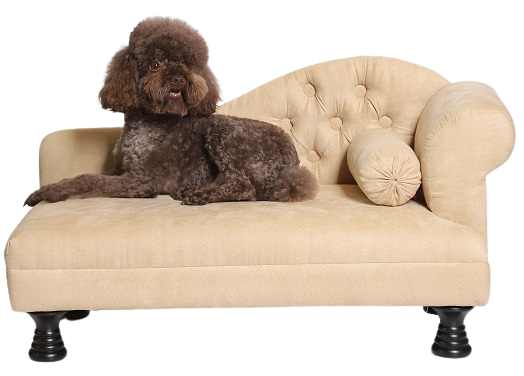 Hundesofa med 1 armlæn - beige - hundekurv