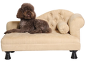 Кучешки диван с 1 подлакътник - бежов - кош за куче