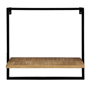 Hangplank - wandplank - boekenkast - Dock metalen frame zwart - Afmeting 50x50x25 cm