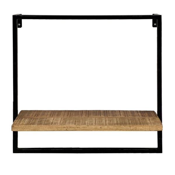 Hængehylde - væghylde - bogreol - Dock metalramme sort - Måler 50x50x25 cm