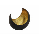 Portacandele - portacandele realizzato a forma di luna/falce nero opaco dorato all'interno