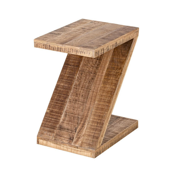 Tavolino in legno a forma di Z - Tavolino Zoro - Tavolino Flower - Legno di mango