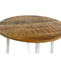 Kavos staliukas - Apvalus 60 cm svetainės stalas - Šoninis staliukas Cannes juodo metalo rėmas, baltas arba senovinis sidabras