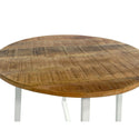 Table basse - Table de salon ronde 60 cm - Table d'appoint Cannes structure métal noir, blanc ou argent vieilli