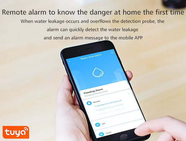 Аларма за изтичане на вода - Аларма за наводнение и ниво на водата - Акустична и светлинна аларма - WIFI с аларма за вашия мобилен телефон