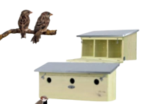 Caja nido / caja para pájaros para gorriones - modelo La casa adosada