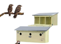 Кутия за гнездо / кутия за птици за врабчета - модел Rækkehuset