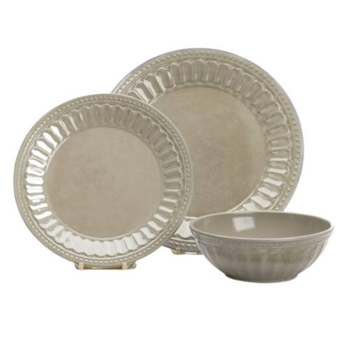 Set de service - Fie Vintage bej, fie Nuante de albastru - 12 buc