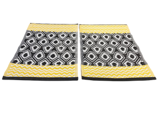 Kopen geel-zwart-wit Placemats - 40 x 60 cm - Binnen, terras, strand of camping
