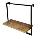 Raft suspendat - raft de perete - biblioteca - cadru metalic Dock negru - Dimensiuni 50x50x25 cm