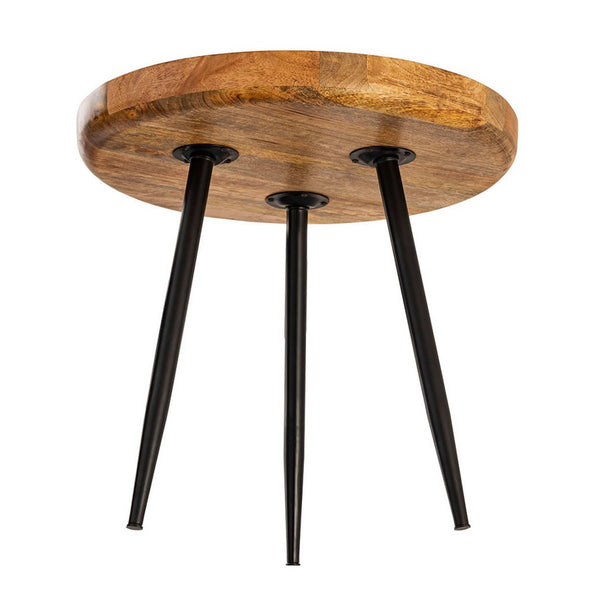 40 vagy 50 cm átmérőjű kör alakú oldalasztal. Dohányzóasztal nappali asztal Vancouver fém lábak matt fekete